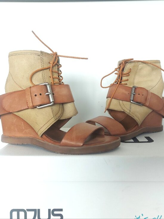 Mjus Italian Leather Wedge Sandals - Size 36 (US 6) - Picture 5 of 7